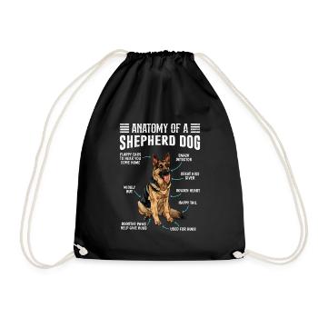 Anatomie d’un berger berger allemand - Sac de sport léger - noir - Devant