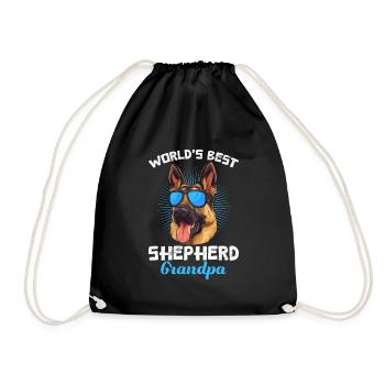 German Shepherd Owner World's Best Shepherd Grandpa - Drawstring Bag - black - Front