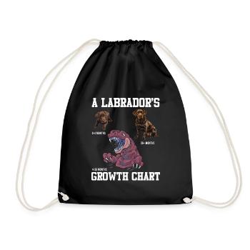 Labrador Liebhaber Labrador WACHSTUMSTABELLE - Turnbeutel - Schwarz - Vorne