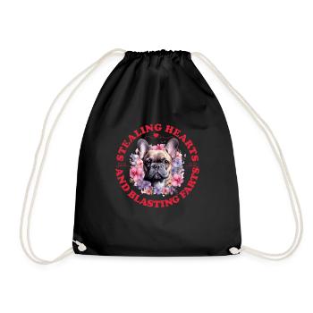 Bouledogue français VOLER DES CŒURS EXPLOSER - Sac de sport léger - noir - Devant