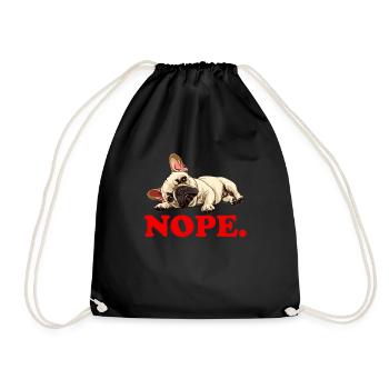 Bouledogue français têtu NOPE Frenchie - Sac de sport léger - noir - Devant