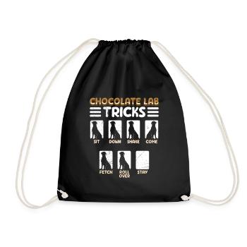 Labrador Drôle CHOCOLATE LAB TRICKS Têtu - Sac de sport léger - noir - Devant
