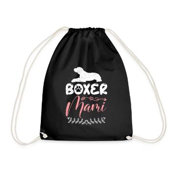 Deutscher Boxer Hundebesitzerin BOXER MAMI - Turnbeutel - Schwarz - Vorne