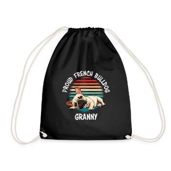 Französische Bulldogge Fière grand-mère bouledogue français - Sac de sport léger - noir - Devant