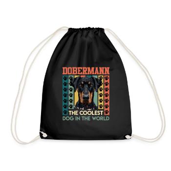 Propriétaire de chien vintage DOBERMAN THE COOLEST DOG - Sac de sport léger - noir - Devant