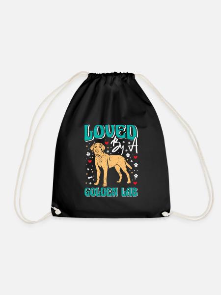 Golden Labrador LOVED BY A GOLDEN LAB Hundemama - Turnbeutel - Schwarz