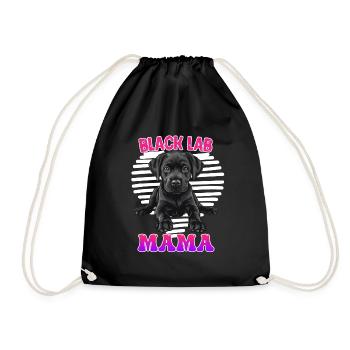 Schwarzer Labrador BLACK LABRADOR MOM Larador - Turnbeutel - Schwarz - Vorne