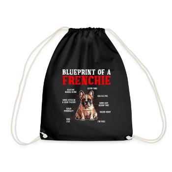 Bouledogue français Plan d’un Frenchie - Sac de sport léger - noir - Devant