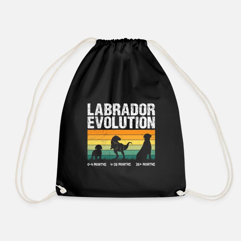 Labrador EVOLUTION Labrador Liebhaber Lustiges - Turnbeutel - Schwarz