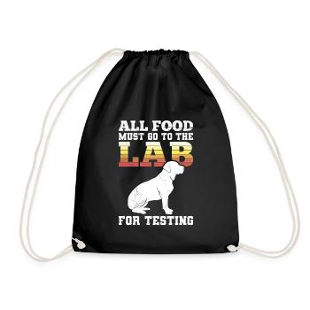 Labrador All Food Must Go to Lab for Testing - Drawstring Bag - black - Front