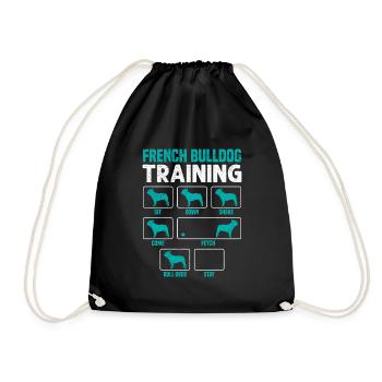 Entraînement de bouledogue français Frenchie têtu - Sac de sport léger - noir - Devant