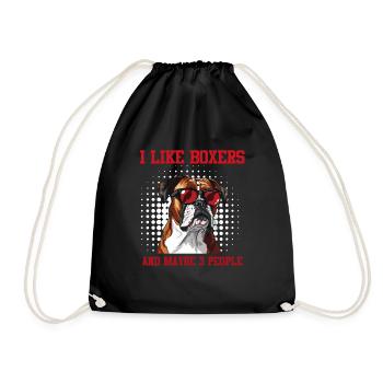 Boxeur allemand J'AIME LES BOXEURS ET PEUT-ÊTRE 3 PERSONNES - Sac de sport léger - noir - Devant