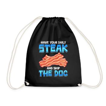Anti-végétarien Prenez votre steak quotidien Évitez le doc - Sac de sport léger - noir - Devant