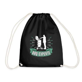 BBQ-Experte Lustig Fleischliebhaber Fleischesser - Turnbeutel - Schwarz - Vorne