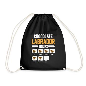 Labrador brun CHOCOLATE LABRADOR TRICKS Drôle - Sac de sport léger - noir - Devant