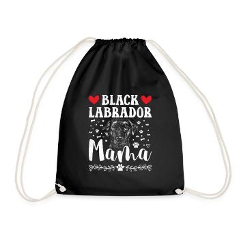 Schwarzer Labrador BLACK LABRADOR MAMA Labbi - Drawstring Bag - black - Front