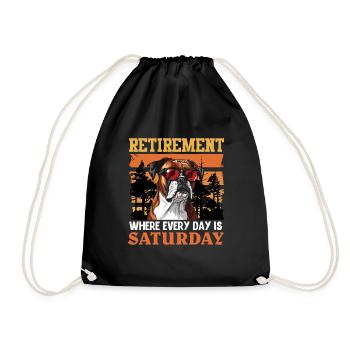 Boxer Hund RETIREMENT WHEN EVERY DAY IS SATURDAY - Turnbeutel - Schwarz - Vorne