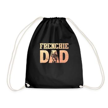 Frenchie DAD French Bulldog Lover - Drawstring Bag - black - Front