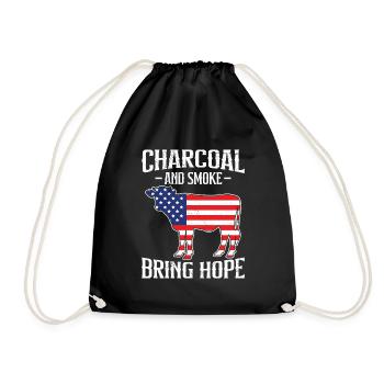 Barbecue USA Charcoal and Smoke Bring Hope - Drawstring Bag - black - Front