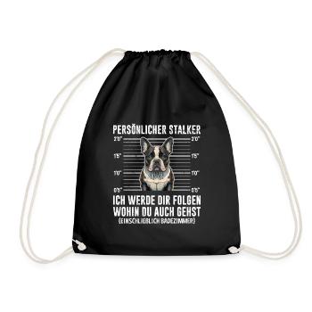 Le bouledogue français vous suivra en vous amusant - Sac de sport léger - noir - Devant