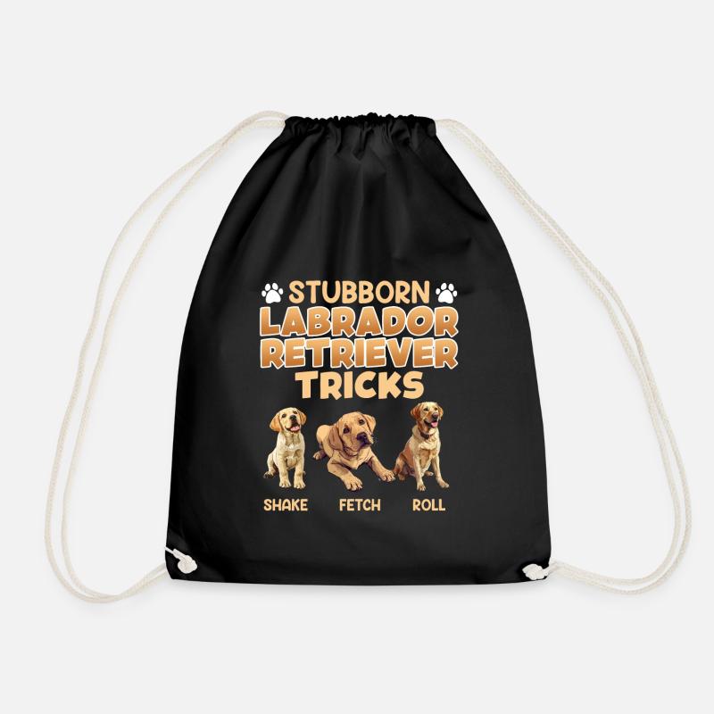 Labrador Fan STUBBORN LABRADOR TRICKS Labrador - Turnbeutel - Schwarz
