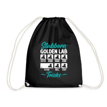 Labrador Stur STUBBORN GOLDEN LAB TRICKS Labrador - Drawstring Bag - black - Front