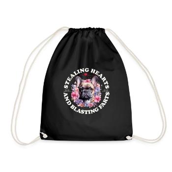 Bouledogue français VOLER DES CŒURS EXPLOSER - Sac de sport léger - noir - Devant