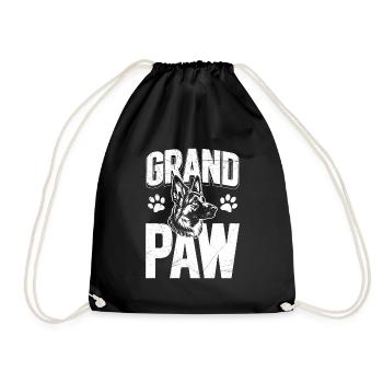 German Shepherd Owner GRAND PAW - Drawstring Bag - black - Front