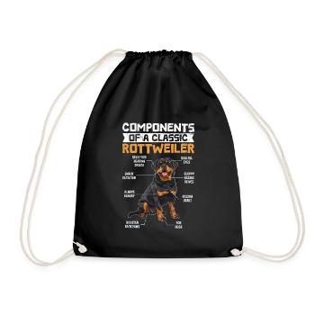 Rottweiler Besitzer COMPONENTS OF A CLASSIC ROTTIE - Turnbeutel - Schwarz - Vorne
