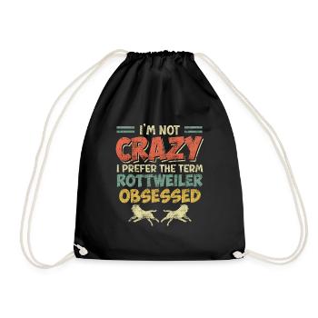 Rottie JE NE SUIS PAS FOU PRÉFÈRE LE TERME OBSÉDÉ - Sac de sport léger - noir - Devant