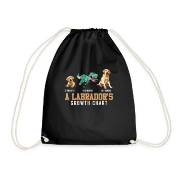 Labrador Liebhaber Labrador WACHSTUMSTABELLE - Turnbeutel - Schwarz - Vorne