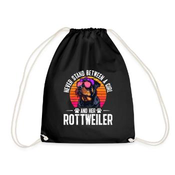 Rottie NE S’INTERPOSE JAMAIS ENTRE UNE FILLE ET ELLE - Sac de sport léger - noir - Devant