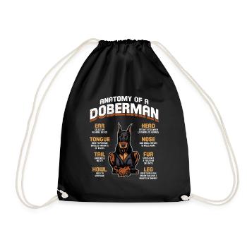 Doberman Besitzer ANATOMY OF A DOBERMAN Lustiges - Turnbeutel - Schwarz - Vorne