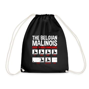 BELGIAN MALINOIS GUIDE TO NON-COMPLIANCE Lustig - Turnbeutel - Schwarz - Vorne