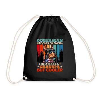 DOBERMAN GRANDPA COOL Doberman Dog Owner - Drawstring Bag - black - Front