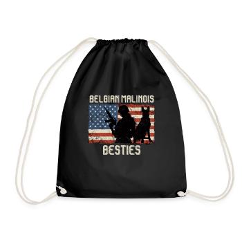 Malinois USA BELGIAN MALINOIS BESTIES America - Sac de sport léger - noir - Devant