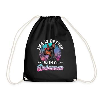 Propriétaire de doberman LA VIE EST MEILLEURE AVEC UN DOBERMAN - Sac de sport léger - noir - Devant