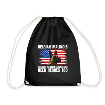 BELGIAN MALINOIS GERMAN SHEPHERDS NEED HEROS TOO - Turnbeutel - Schwarz - Vorne