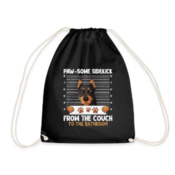 Doberman Lustig HARCELEUR DU CANAPÉ - Sac de sport léger - noir - Devant