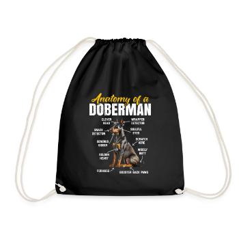 Doberman Besitzer ANATOMY OF A DOBERMAN Lustiges - Turnbeutel - Schwarz - Vorne