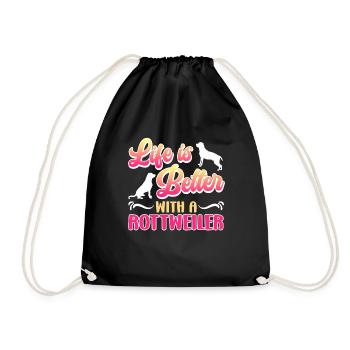 Propriétaire de Rottie LA VIE EST MIEUX AVEC UN ROTTWEILER - Sac de sport léger - noir - Devant
