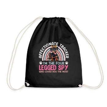 Doberman Hund AFFECTIONATE TRACKER FOUR LEGGED - Turnbeutel - Schwarz - Vorne