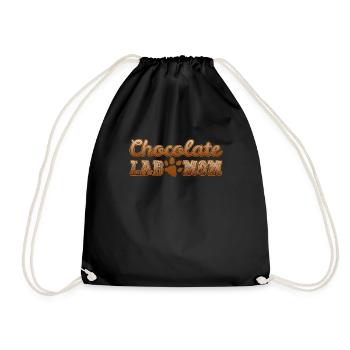 Dog Mom CHOCOLATE LAB MOM Labrador Owner - Drawstring Bag - black - Front