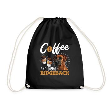 KAFFEE UND TREUE RIDGEBACK Rhodesian Ridgeback - Turnbeutel - Schwarz - Vorne