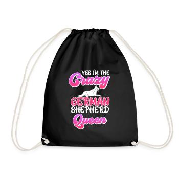 Schäferhund I'm the Crazy German Shepherd Queen - Drawstring Bag - black - Front