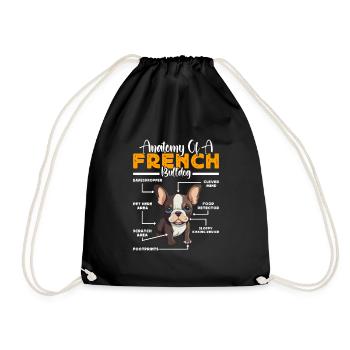Französische Bulldogge ANATOMIE D’UN BOULEDOGUE FRANÇAIS - Sac de sport léger - noir - Devant