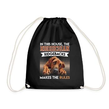 Ridgeback Besitzer HIER MACHT DER RIDGEBACK REGELN - Turnbeutel - Schwarz - Vorne