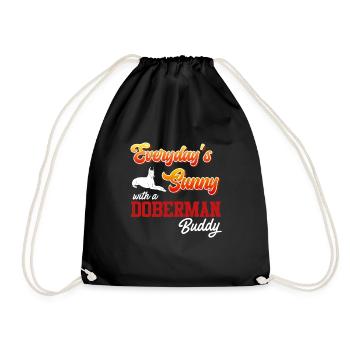 Doberman TOUS LES JOURS ENSOLEILLÉ AVEC UN COPAIN DOBERMAN - Sac de sport léger - noir - Devant