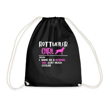 ROTTWEILER GIRL SAME AS A WOMAN BUT COOLER - Turnbeutel - Schwarz - Vorne