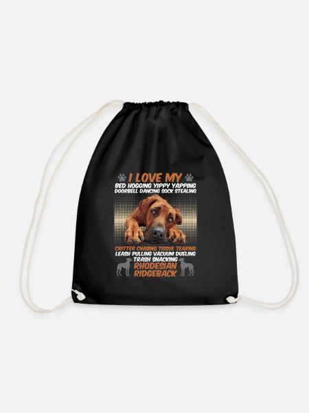 Ridgeback Besitzer I LOVE MY RHODESIAN RIDGEBACK - Turnbeutel - Schwarz